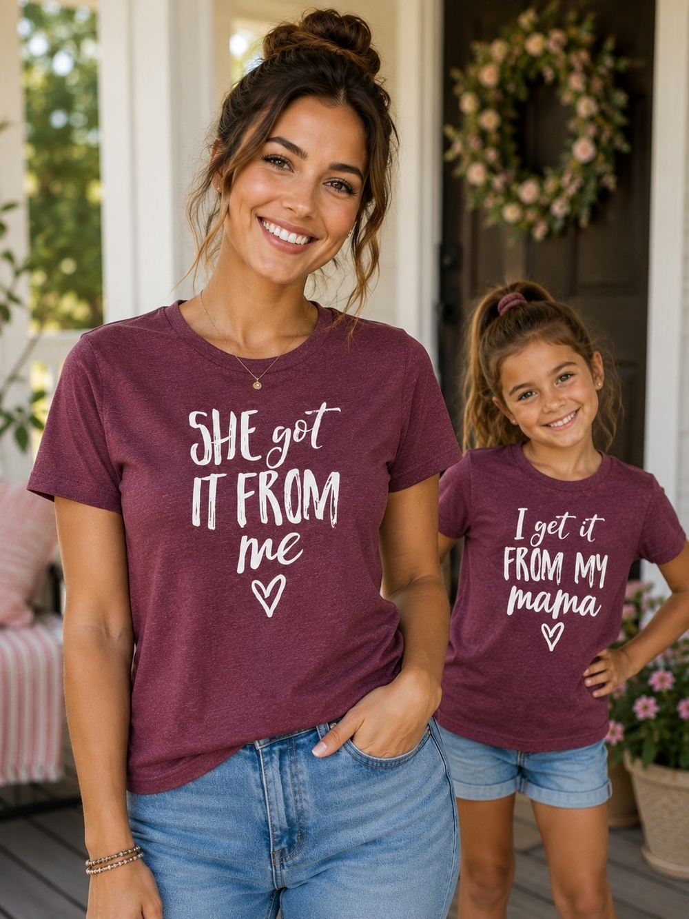 Boutique 'She Got It From Me' Graphic Tee Women's Size L